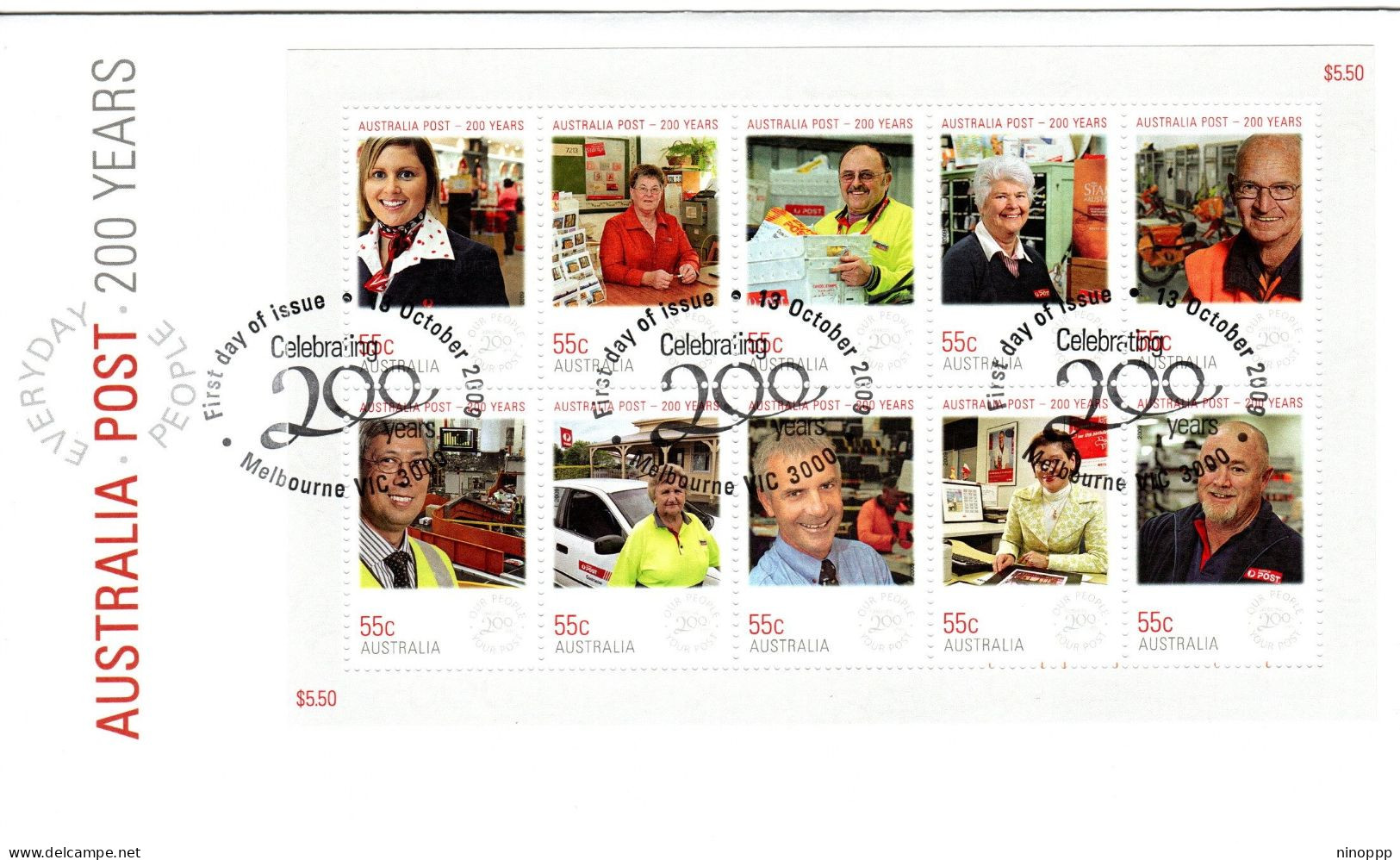 Australia 2009 Australia Post Celebrating 200 Years Sheetlet ,FDI - Poststempel