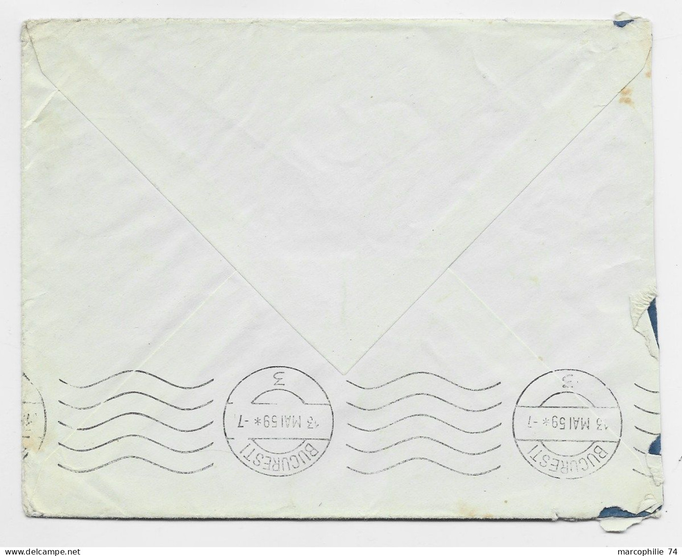 MULLER 25FRX2  LETTRE COVER MEC NICE 21.4.1959 TO ROUMANIE ROMANIA - 1955-1961 Marianne (Muller)