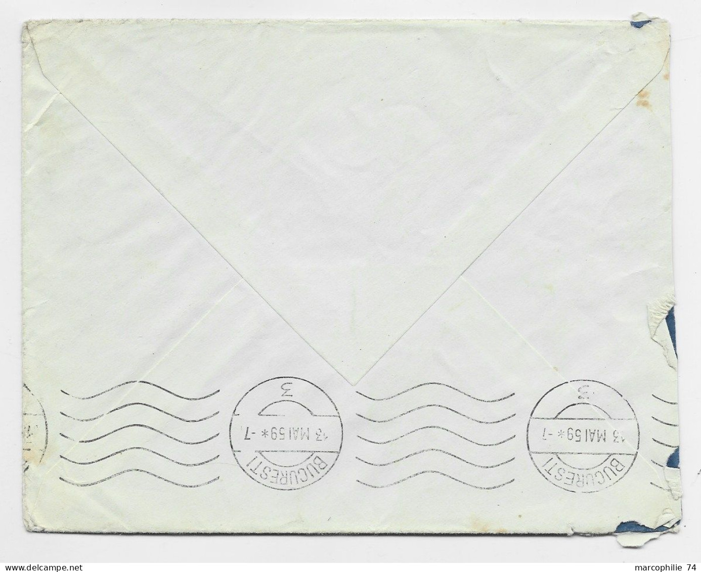 MULLER 25FRX2  LETTRE COVER MEC NICE 21.4.1959 TO ROUMANIE ROMANIA - 1955-1961 Maríanne De Muller