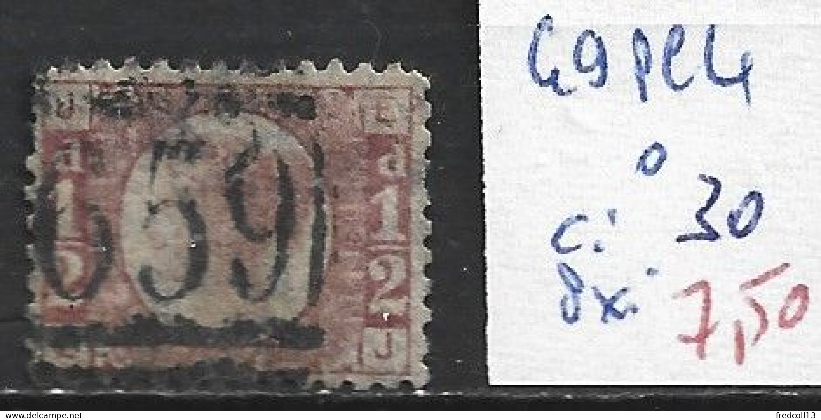 GRANDE-BRETAGNE 49 Planche 4 Oblitéré  Côte 30 € - Used Stamps