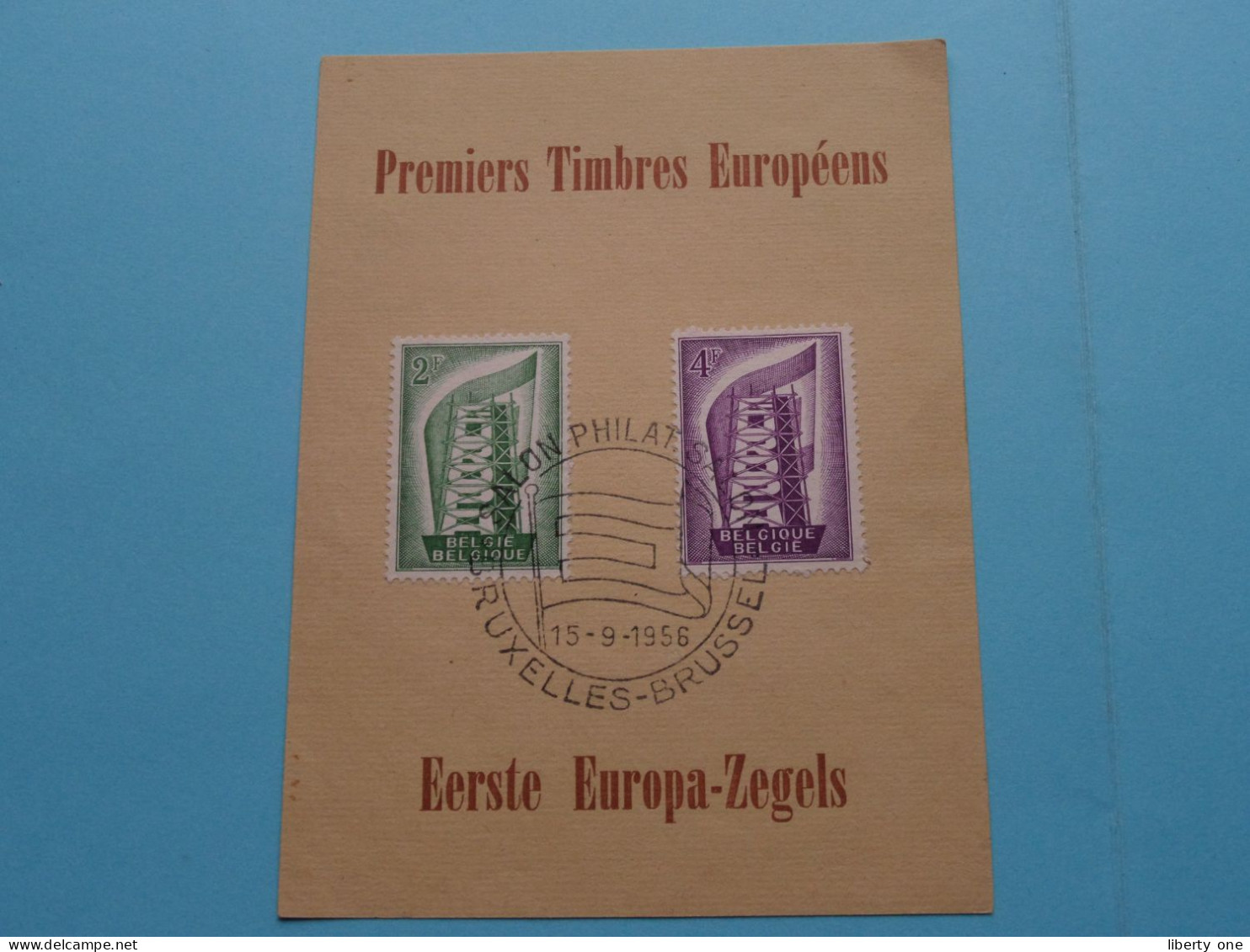 Premiers Timbres Européens 15-9-1956 Eerste EUROPA-Zegels ( Voir / Zie SCANS ) Blanco Rug ! - Cartes Souvenir – Emissions Communes [HK]