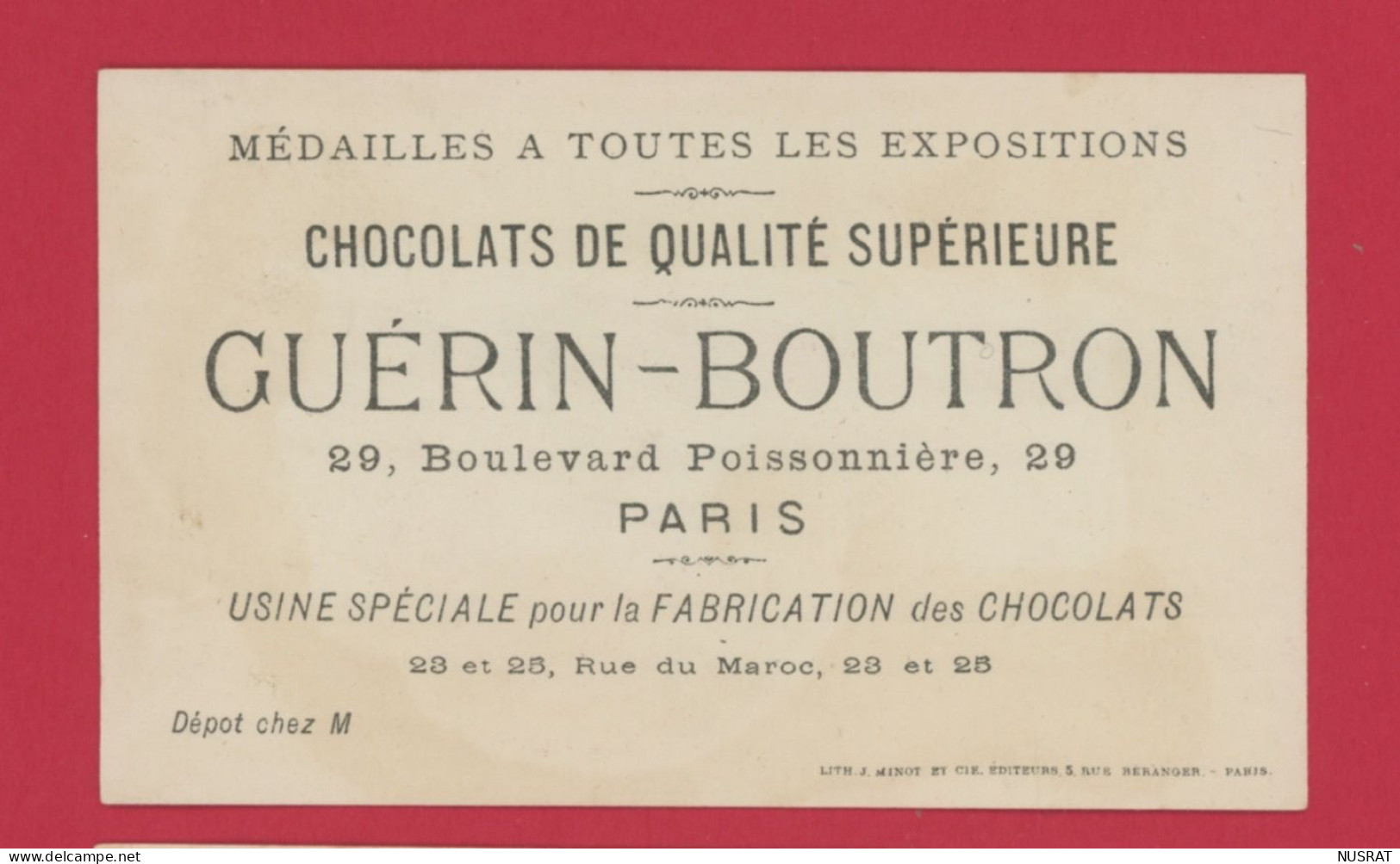 Chocolat Guérin Boutron, Jolie Chromo Lith. J. Minot, La Poupée Chez Guignol - Guérin-Boutron