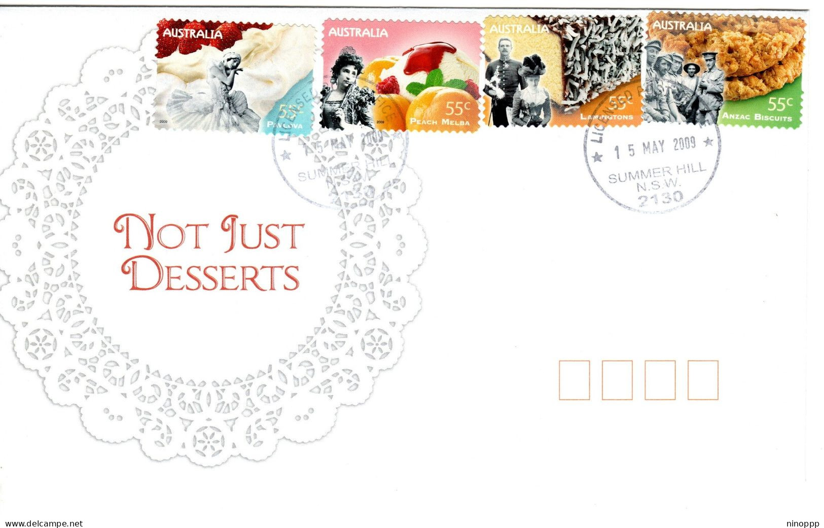 Australia 2009 Not Just Dessert Self-adhesive, FDC - Bolli E Annullamenti