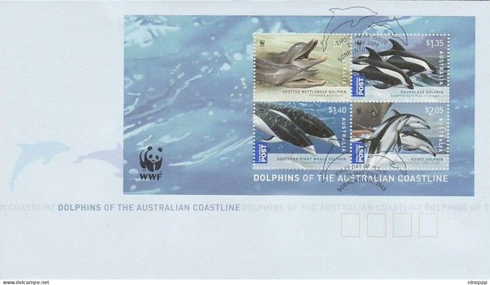 Australia 2009 Dolphins MS FDC - Marcophilie