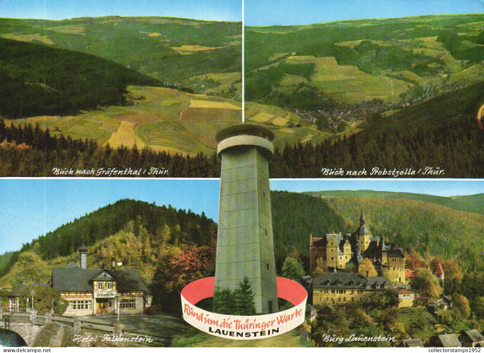 LAUENSTEIN, MULTIPLE VIEWS, TOWER, ARCHITECTURE, BRIDGE, CASTLE, GERMANY, POSTCARD - Lauenstein