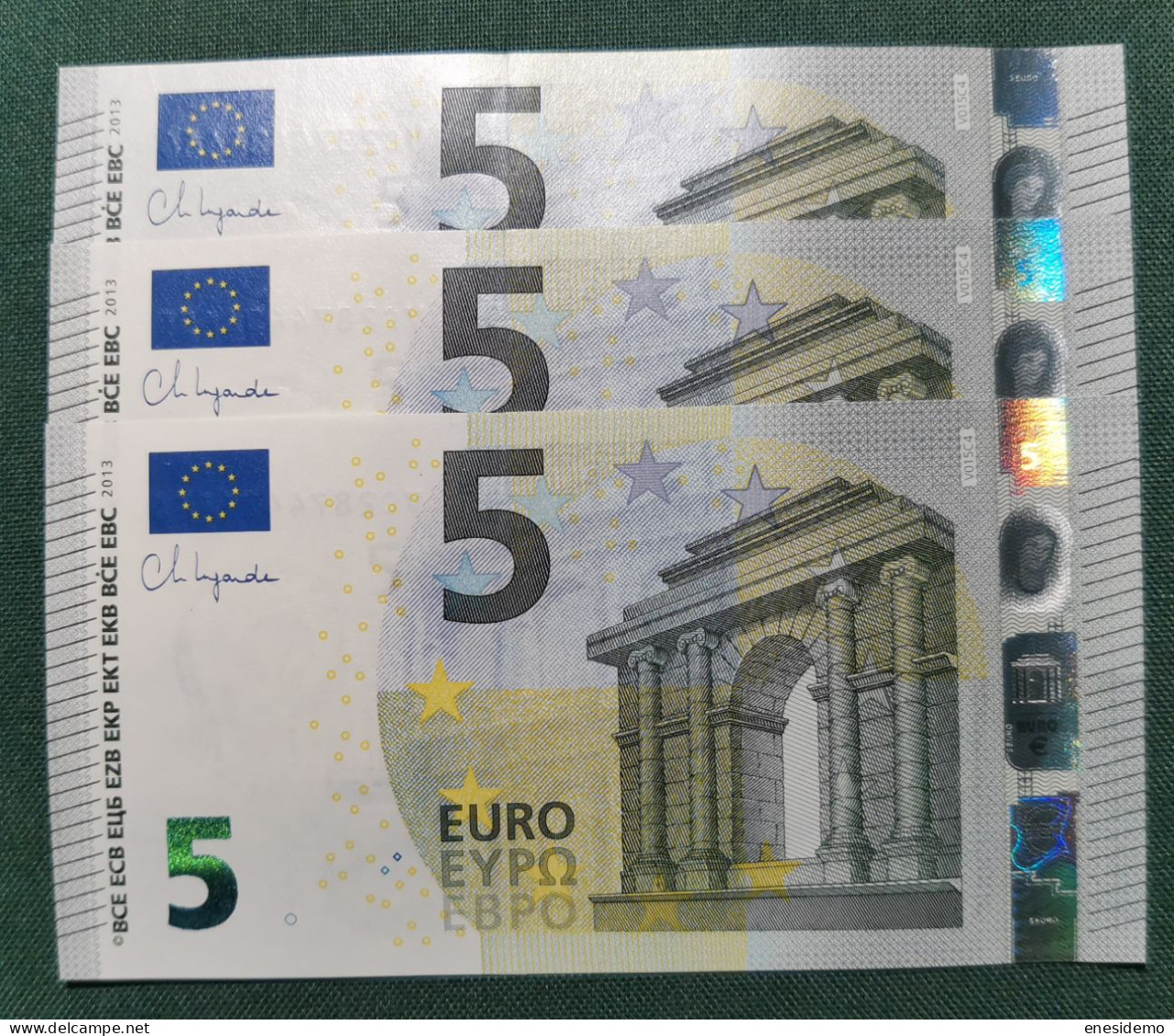 5 EURO SPAIN 2013 LAGARDE V015C4 VC CORRELATIVE TRIO SC FDS UNCIRCULATED PERFECT - 5 Euro