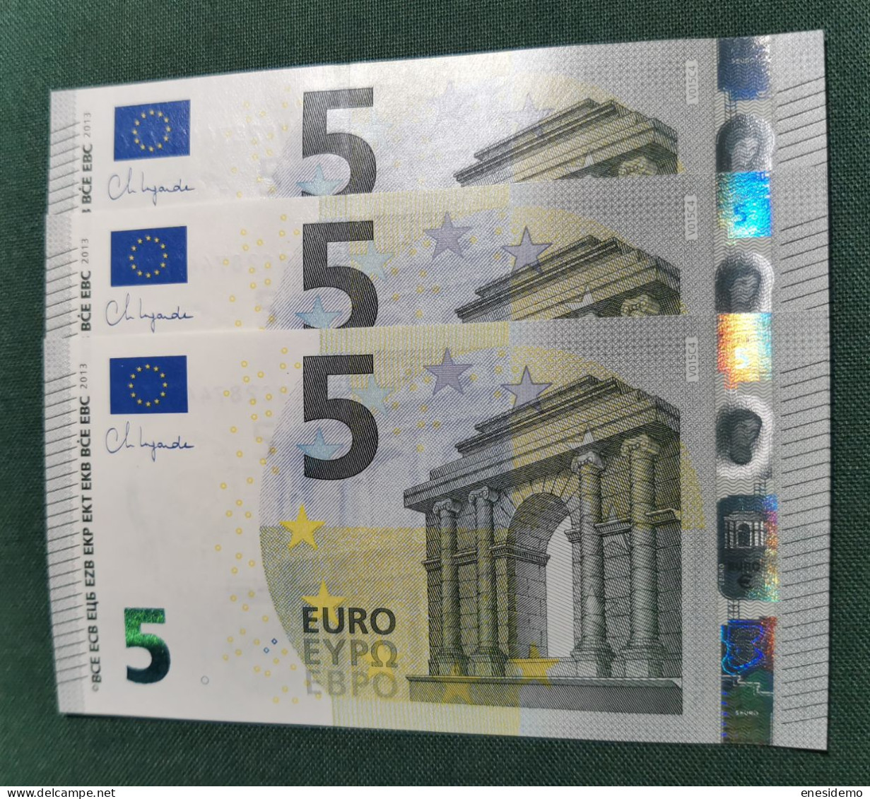 5 EURO SPAIN 2013 LAGARDE V015C4 VC CORRELATIVE TRIO SC FDS UNCIRCULATED PERFECT - 5 Euro