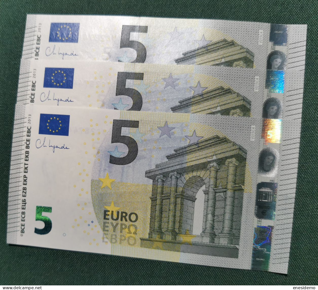 5 EURO SPAIN 2013 LAGARDE V015C4 VC CORRELATIVE TRIO SC FDS UNCIRCULATED PERFECT - 5 Euro