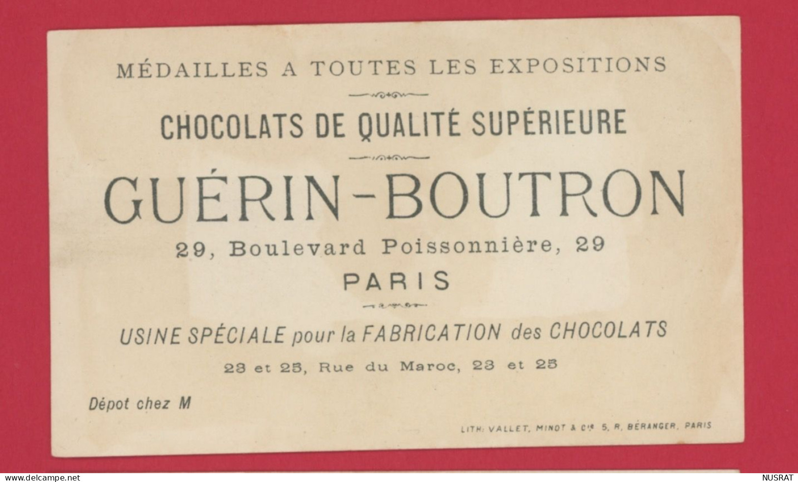 Chocolat Guérin Boutron, Jolie Chromo Lith. Vallet Minot, Enfants, Polichinelle, La Présentation - Guerin Boutron