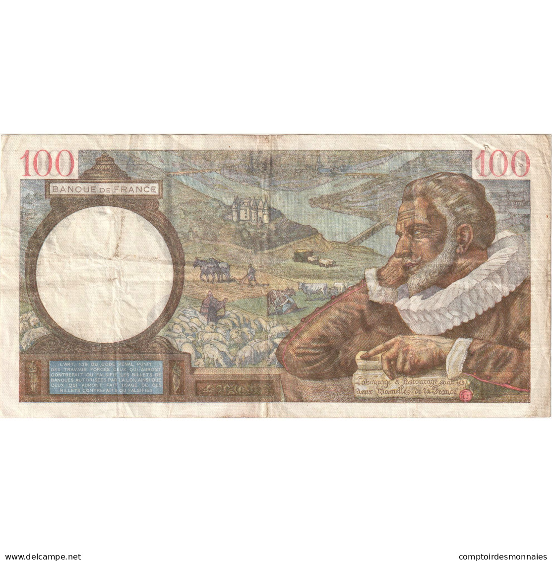 France, 100 Francs, Sully, 1942, C.30250 325, SUP, Fayette:26.52, KM:94 - 100 F 1939-1942 ''Sully''