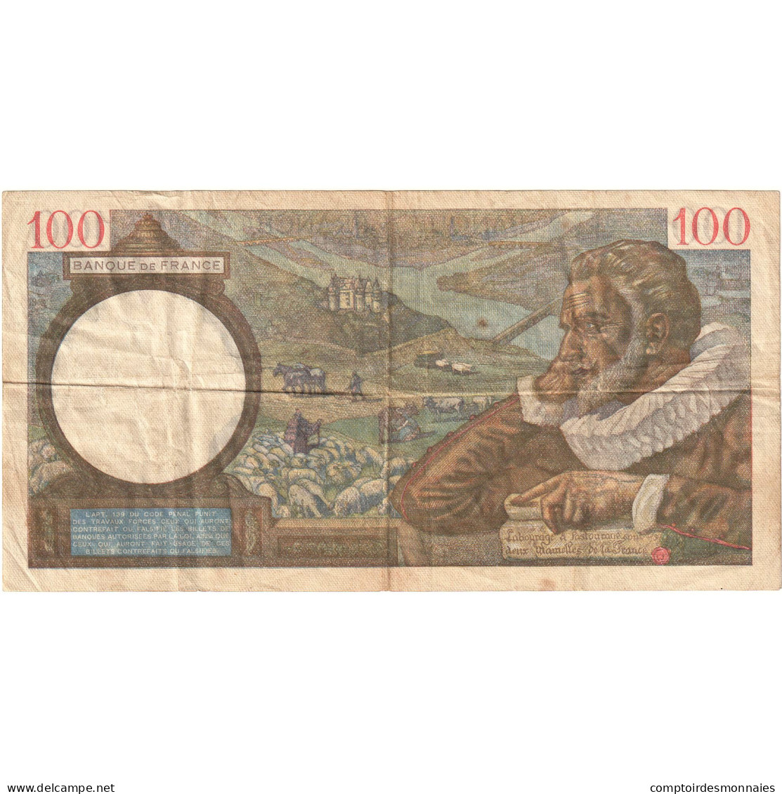 France, 100 Francs, Sully, 1942, E.30200 762, TTB, Fayette:26.52, KM:94 - 100 F 1939-1942 ''Sully''