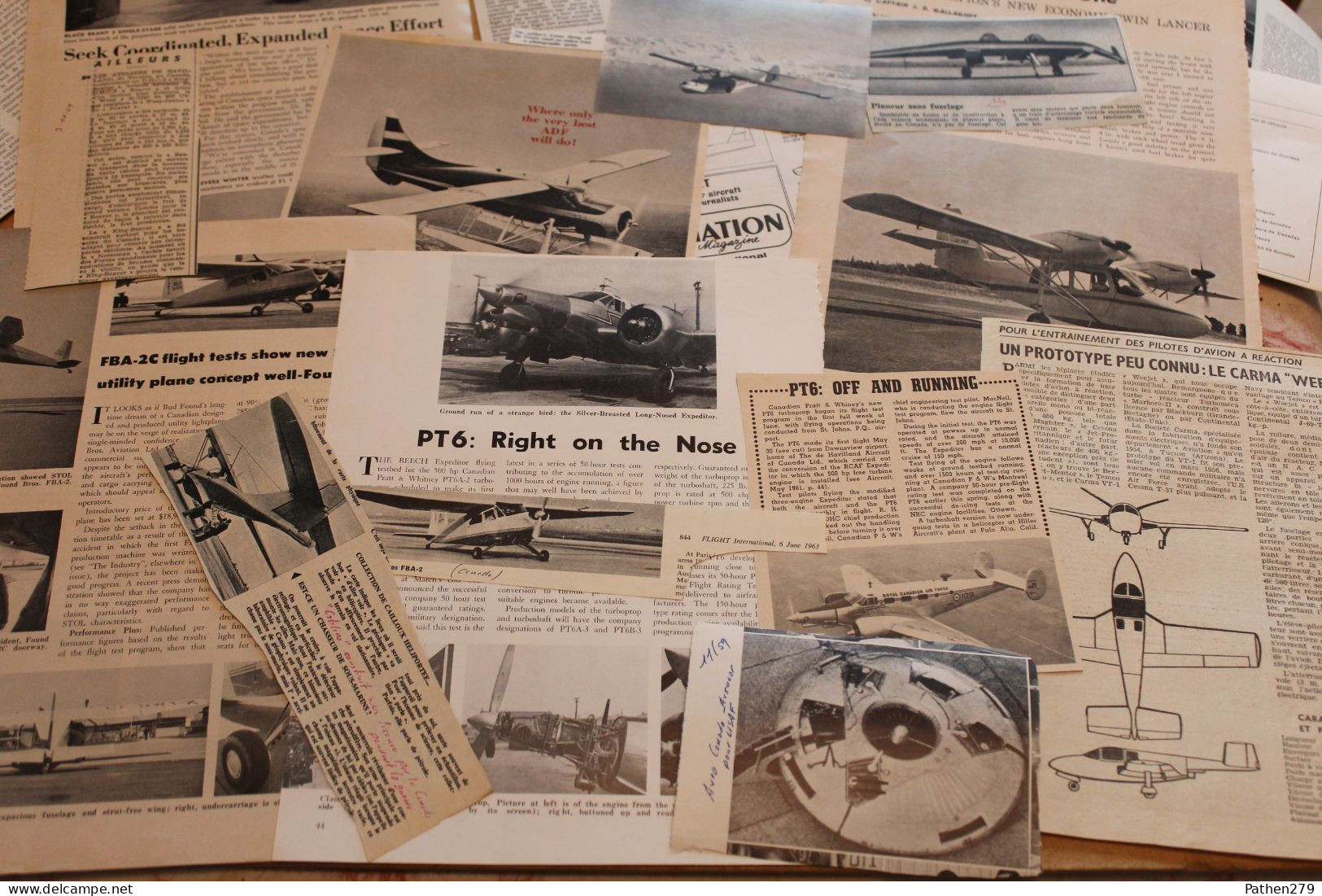 Lot De 92 G D'anciennes Coupures De Presse Diverses Sur L'aéronautique Canadienne Des Années 1960 - Aviazione