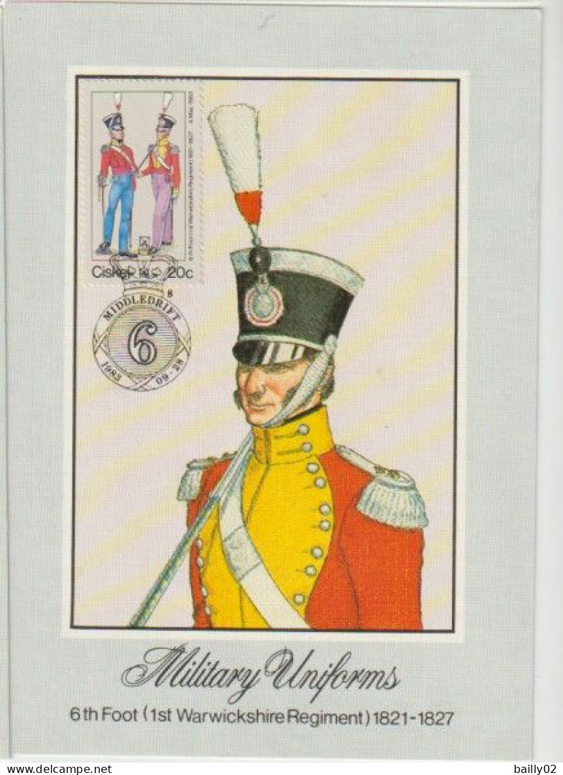 Série De 5 Cartes 1er Jour Uniformes Militaires - Ciskei