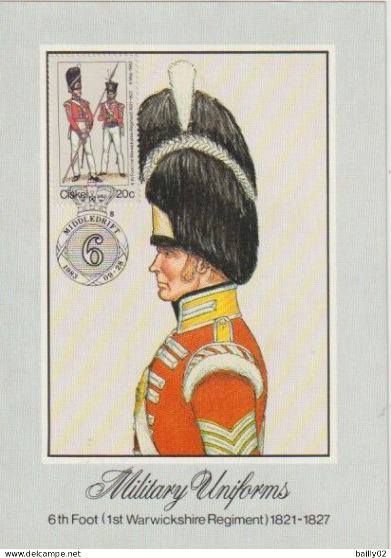 Série De 5 Cartes 1er Jour Uniformes Militaires - Ciskei