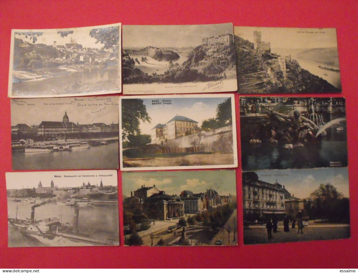 Lot De 9 Cartes Postales. Allemagne. Sooneck Düsseldorf Rheinfal Mainz Mayence - Collezioni E Lotti