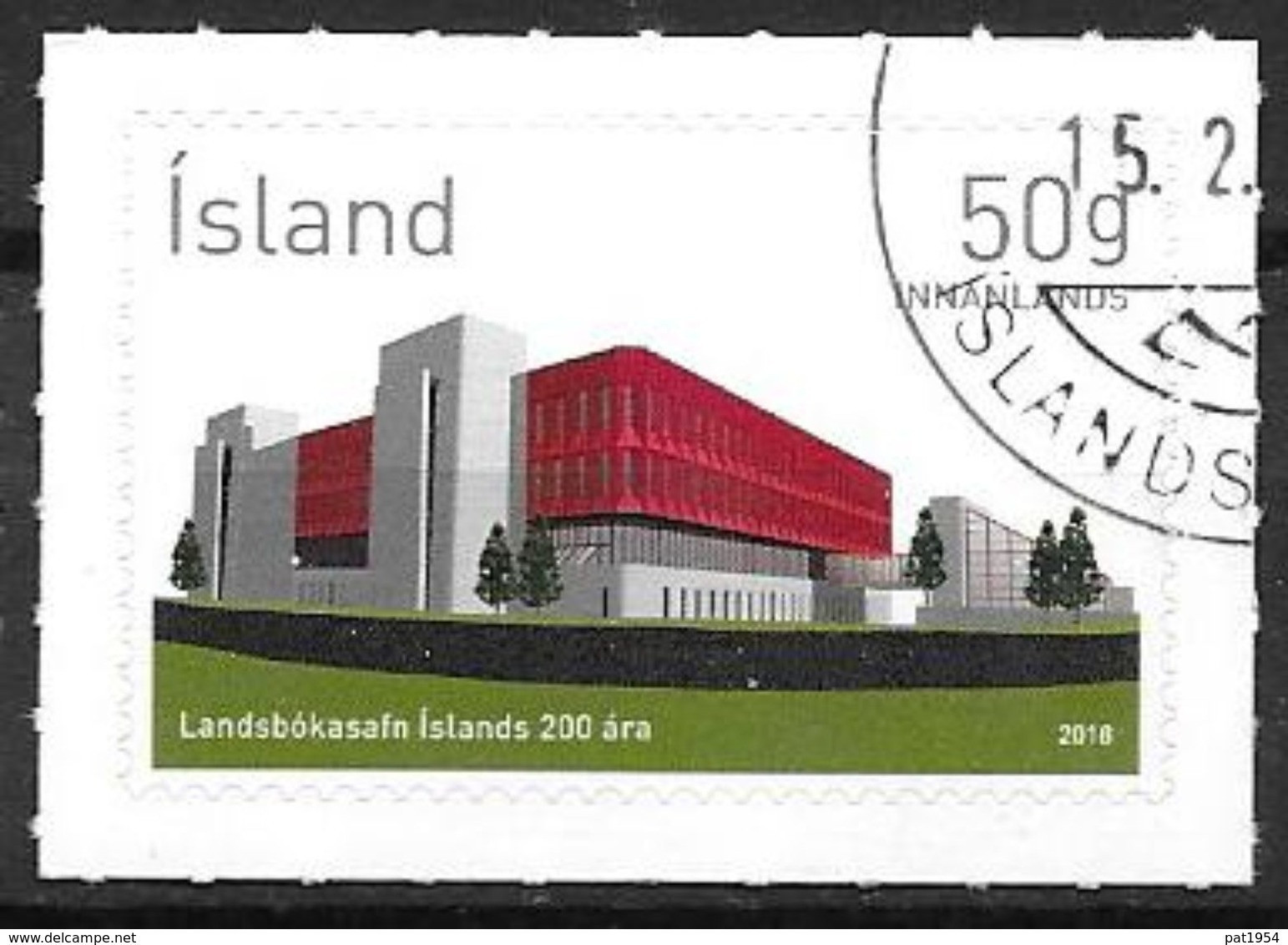 Islande 2018 N°1476 Oblitéré Bibliothèque Nationale - Oblitérés