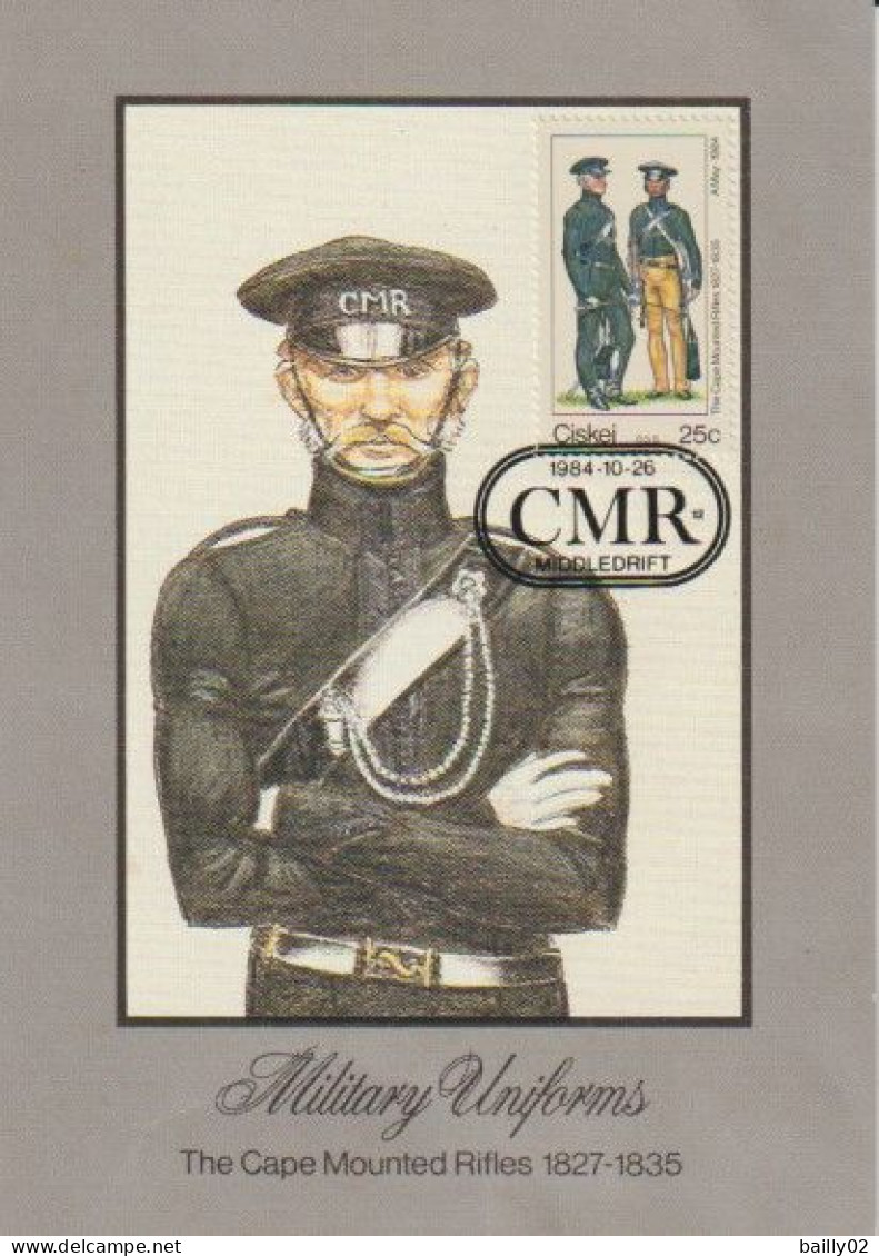 Série De 5 Cartes 1er Jour Uniformes Militaires - Ciskei