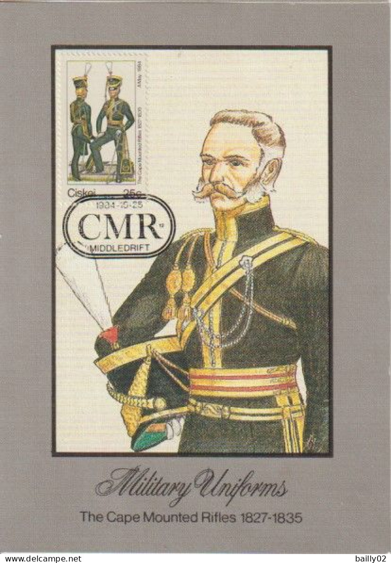 Série De 5 Cartes 1er Jour Uniformes Militaires - Ciskei