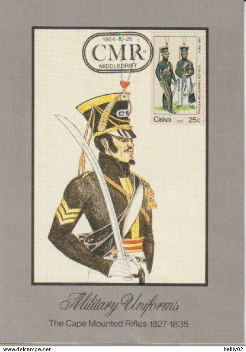 Série De 5 Cartes 1er Jour Uniformes Militaires - Ciskei