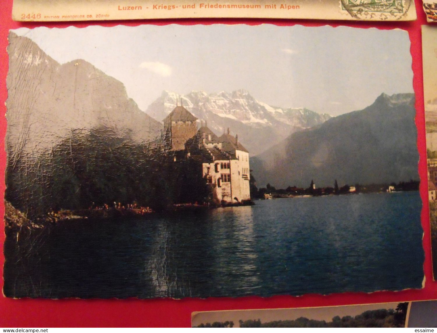 lot de 8 cartes postales. Suisse. Rheinfall Spiez Genève Zurich Lac Léman Lausanne Ouchy Luzern