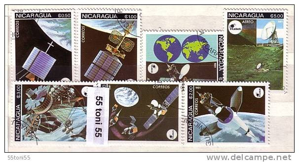 1981 Space – Intelsat  7v.- Used /oblitere (O)  Nicaragua - Nicaragua