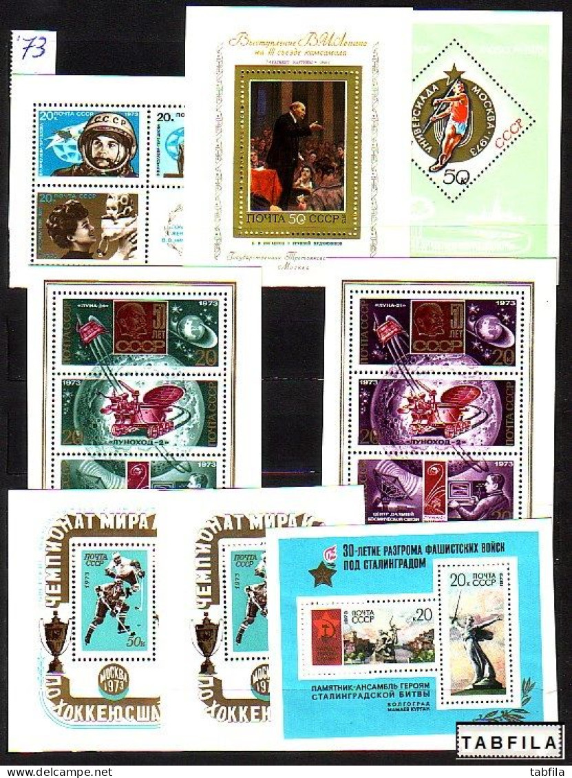 RUSSIA - 1973 - Full Yeari - Incomplet - 46 St. & 8 S/S MNH - Full Years