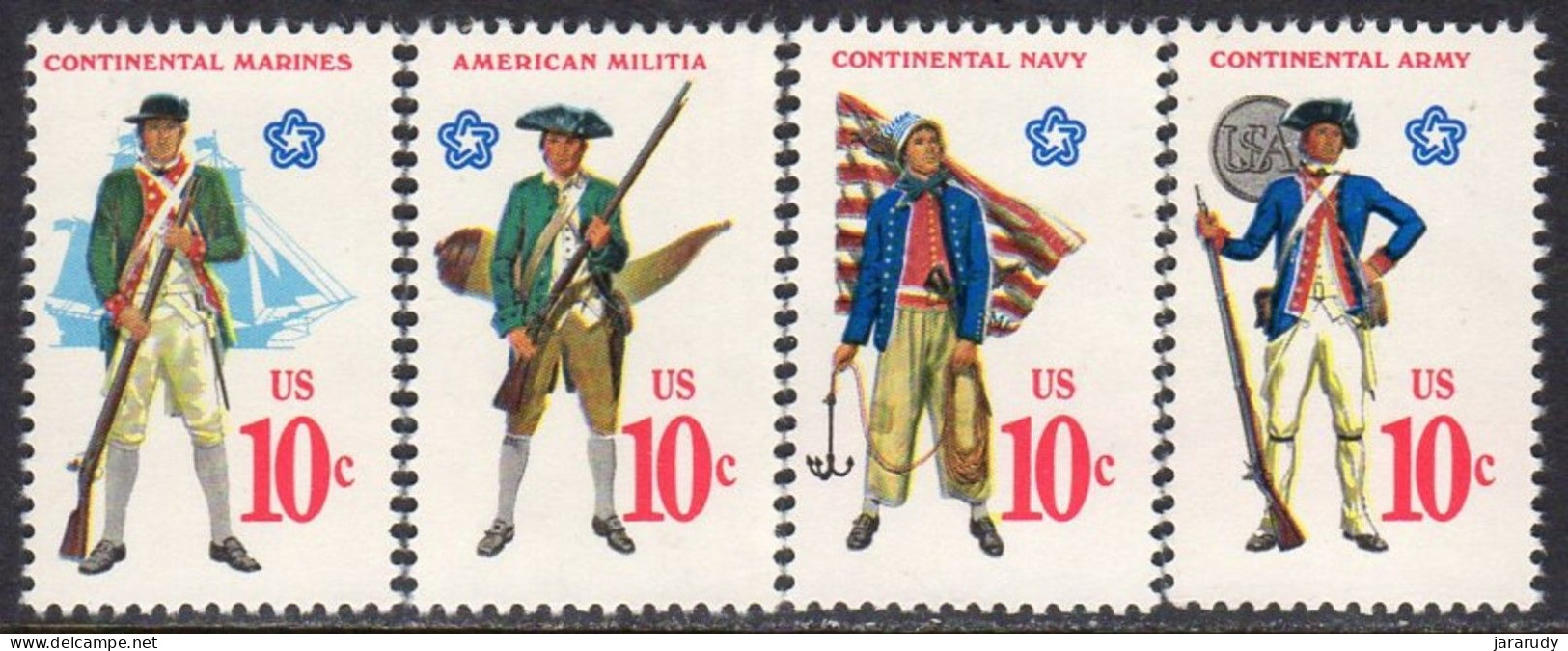 EEUU UNIFORMES MILITARES 1975 Yv 1055/8 MNH - Unused Stamps