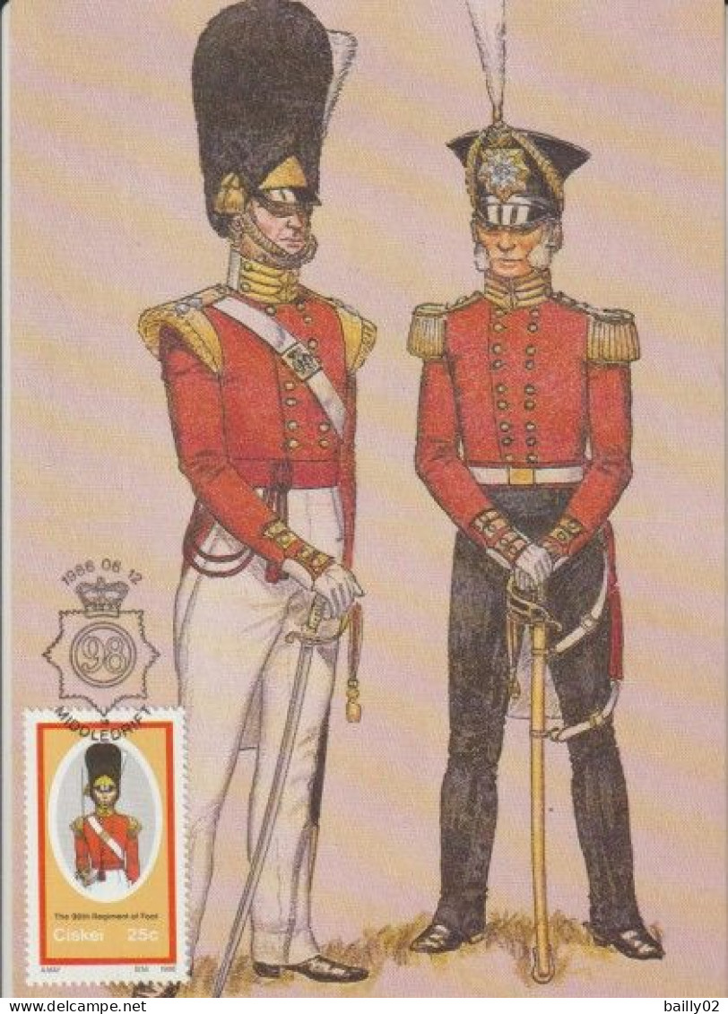 Série De 4 Cartes 1er Jour Uniformes Militaires - Ciskei