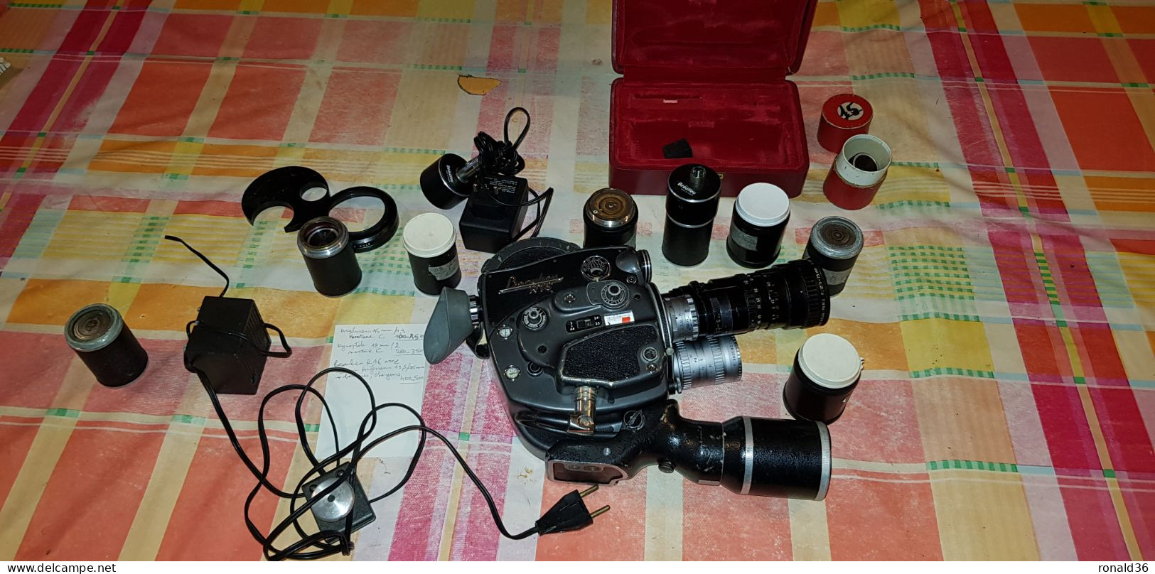 Camera Ancienne BEAULIEU R16 Avec Accesoires Optiques Et Un Objectif Rare Pour L'appareil Bobine Film Cinéma - Matériel & Accessoires