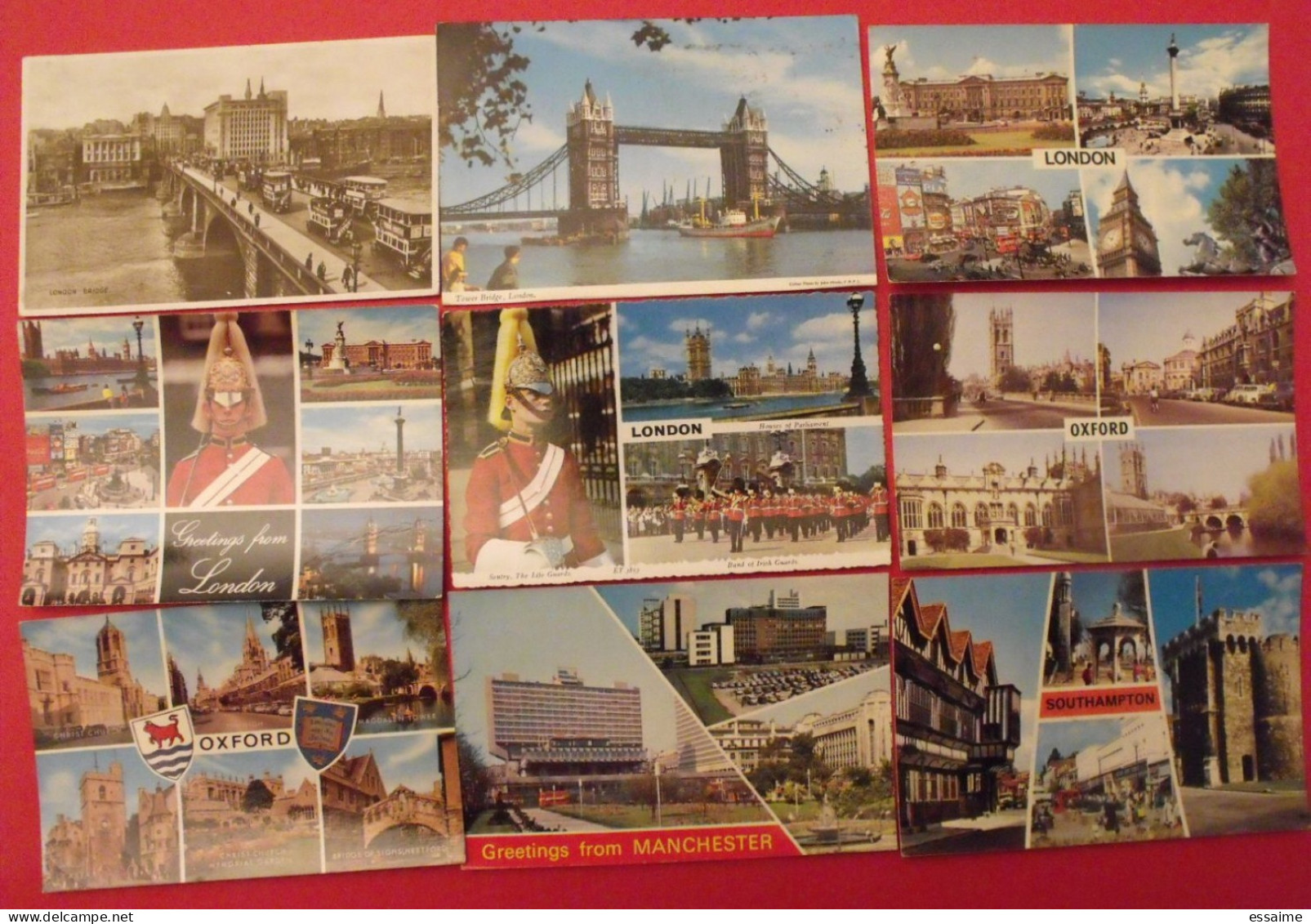 Lot De 9 Cartes Postales. Royaume-Uni. Southampton Manchester Oxford London - Collezioni E Lotti