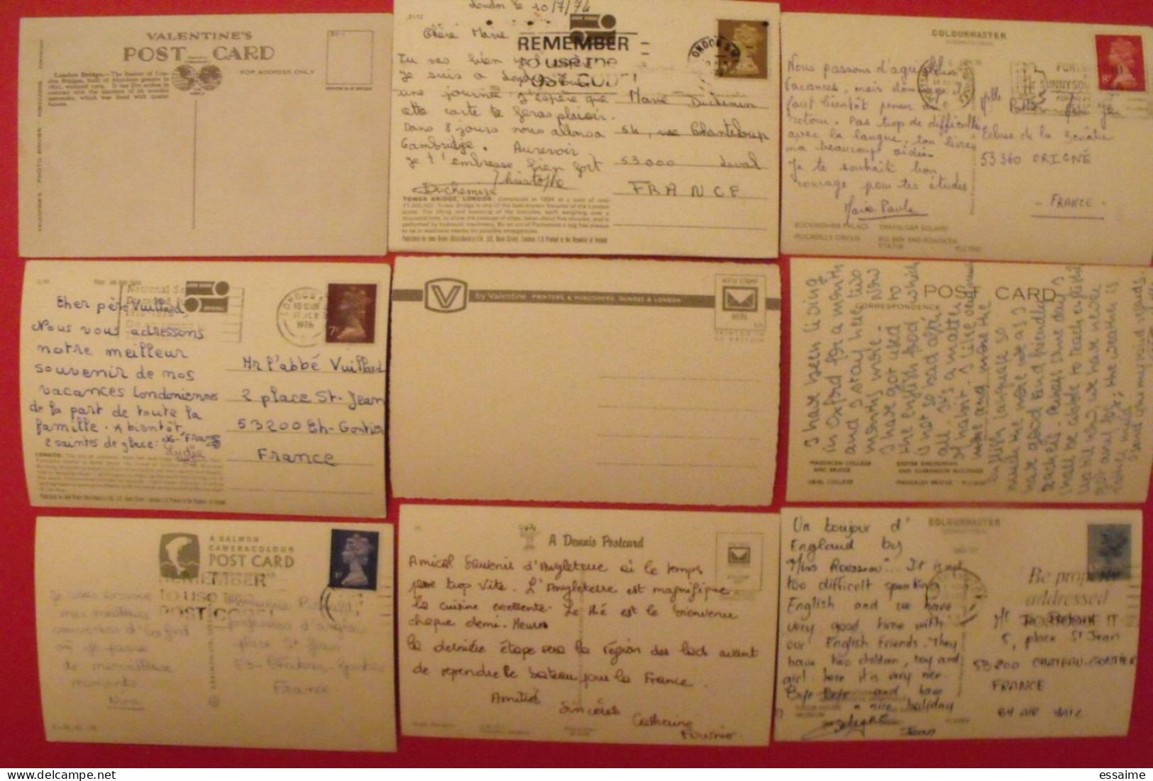 lot de 9 cartes postales. Royaume-Uni. Southampton Manchester Oxford London