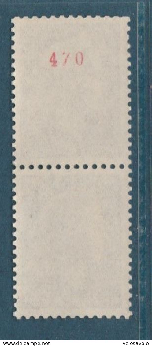 N° 1535a CHEFFER 25c N° ROUGE AU VERSO TENANT A NORMAL ** - Coil Stamps