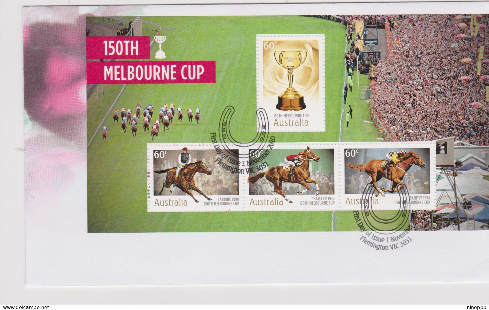 Australia 2010 150th Melbourne Cup,miniature Sheet, First Day Cover - Poststempel