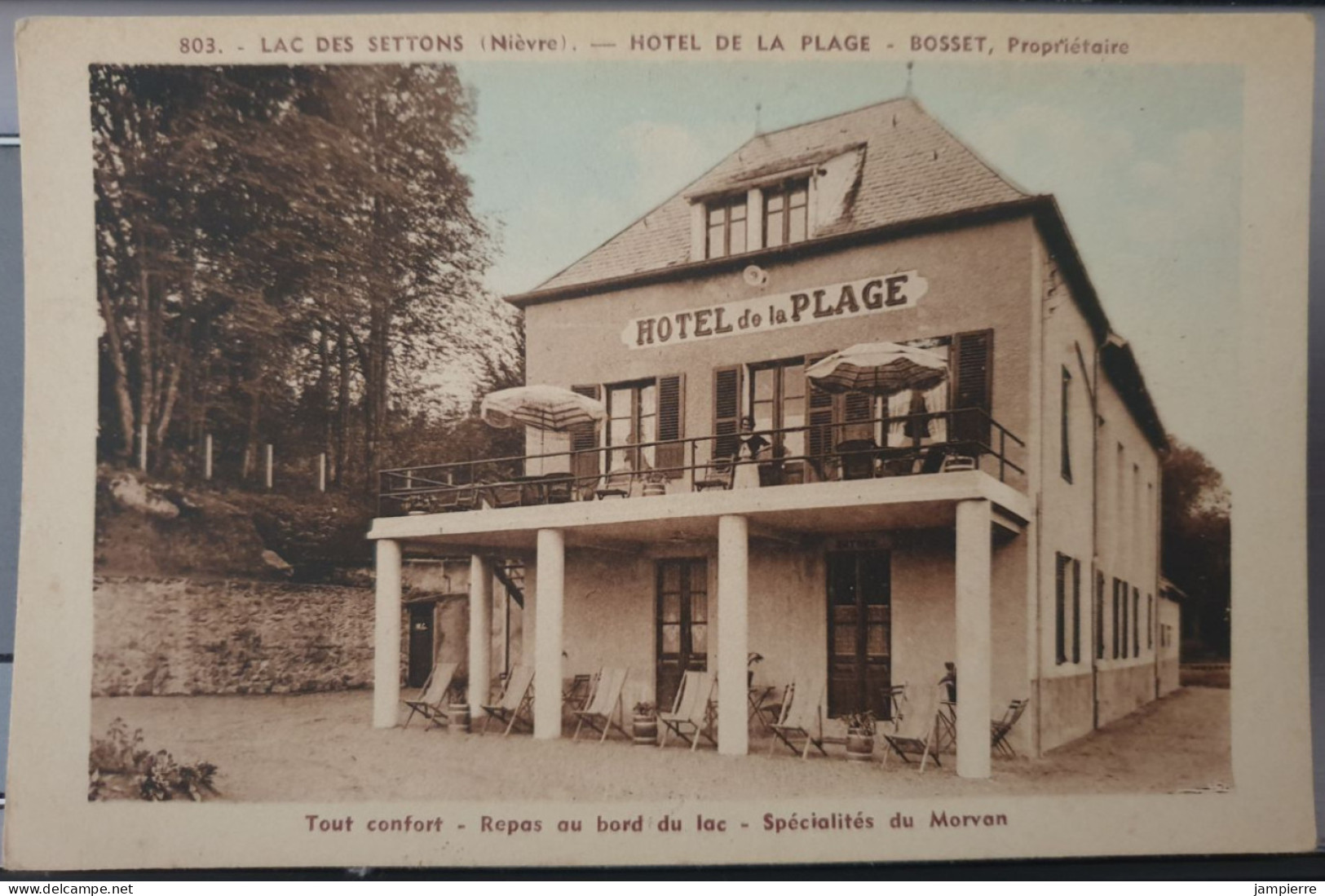 803 - Lac Des Settons - Hôtel De La Plage - Bosset - Tout Confort, Repas Au Bord Du Lac, Spécialités Du Morvan - Montsauche Les Settons