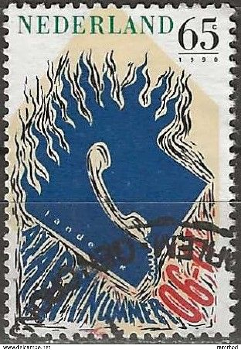 NETHERLANDS 1990 Introduction Of National Emergency Number - 65c Flames, Telephone Handset And Number FU - Used Stamps