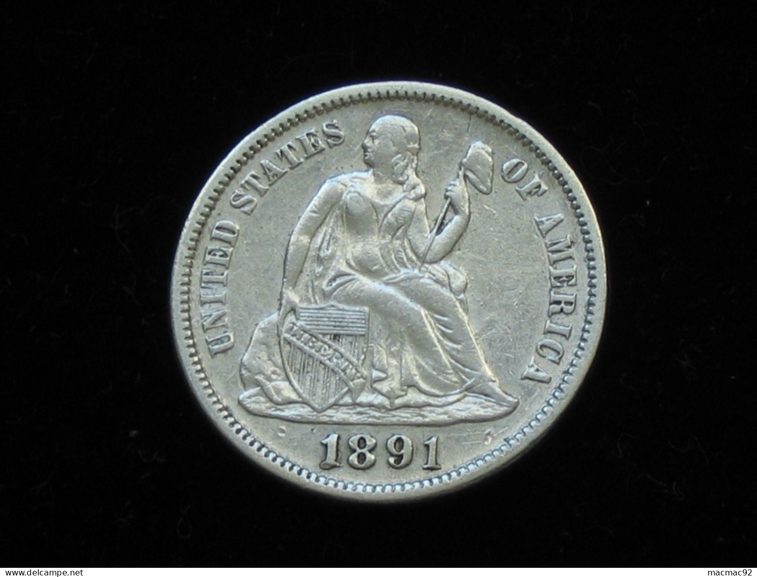 Etats-Unis - One 1 Dime SEATED LIBERTY  1891  United States Of America **** EN ACHAT IMMEDIAT **** - 1837-1891: Seated Liberty (Liberté Assise)