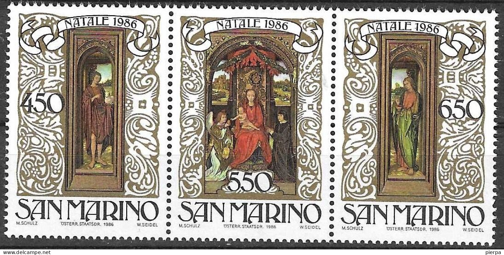 SAN MARINO - 1986 - NATALE - H. MEMLING - TRITTICO -  NUOVO MNH** ( YVERT 1145\7 - MICHEL 1351\3 - SS 1192\4) - Ungebraucht