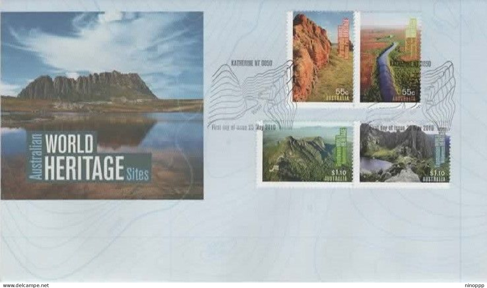 Australia 2010 World Heritage Sites  FDC - Postmark Collection