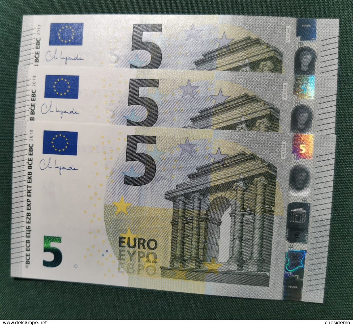 5 EURO SPAIN 2013 LAGARDE V016A4 VC CORRELATIVE TRIO SC FDS UNCIRCULATED PERFECT - 5 Euro