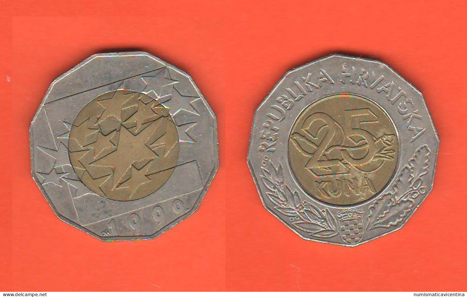 Croazia 25 Kuna 1999 Croatia Hrvatska Croatie Bimetallic Coin  Introduzione Moneta €uro In Europa - Kroatië