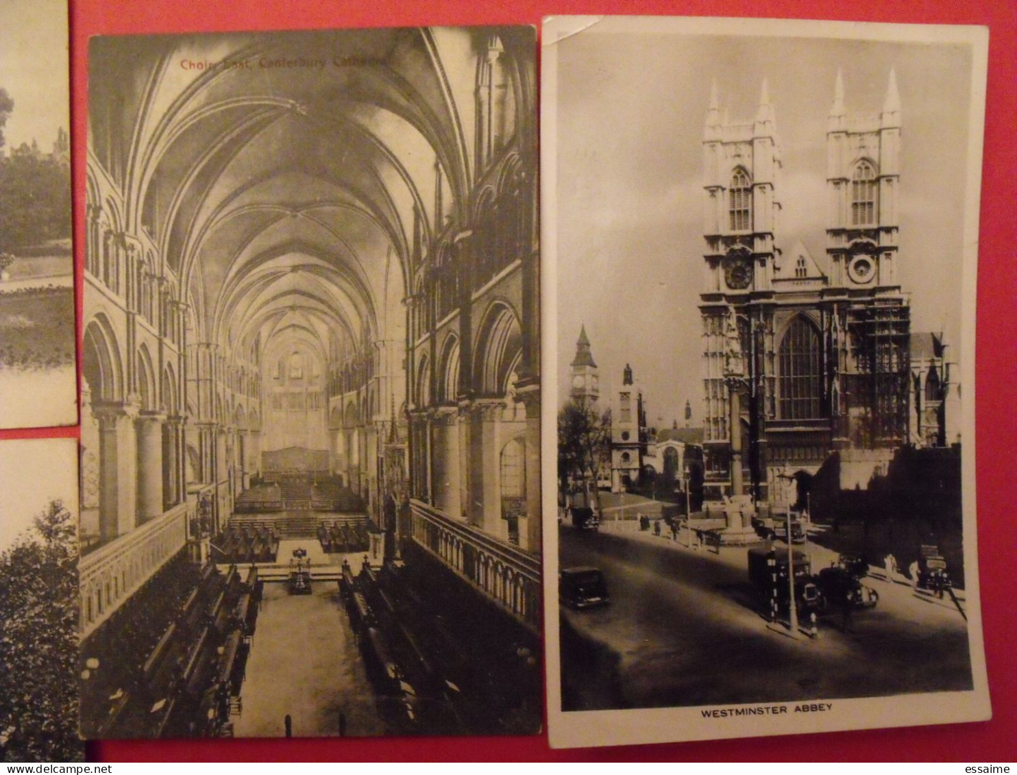 Lot De 4 Cartes Postales. Royaume-Uni. Westminster Abbey Canterburry Kew Gardens - Collections & Lots