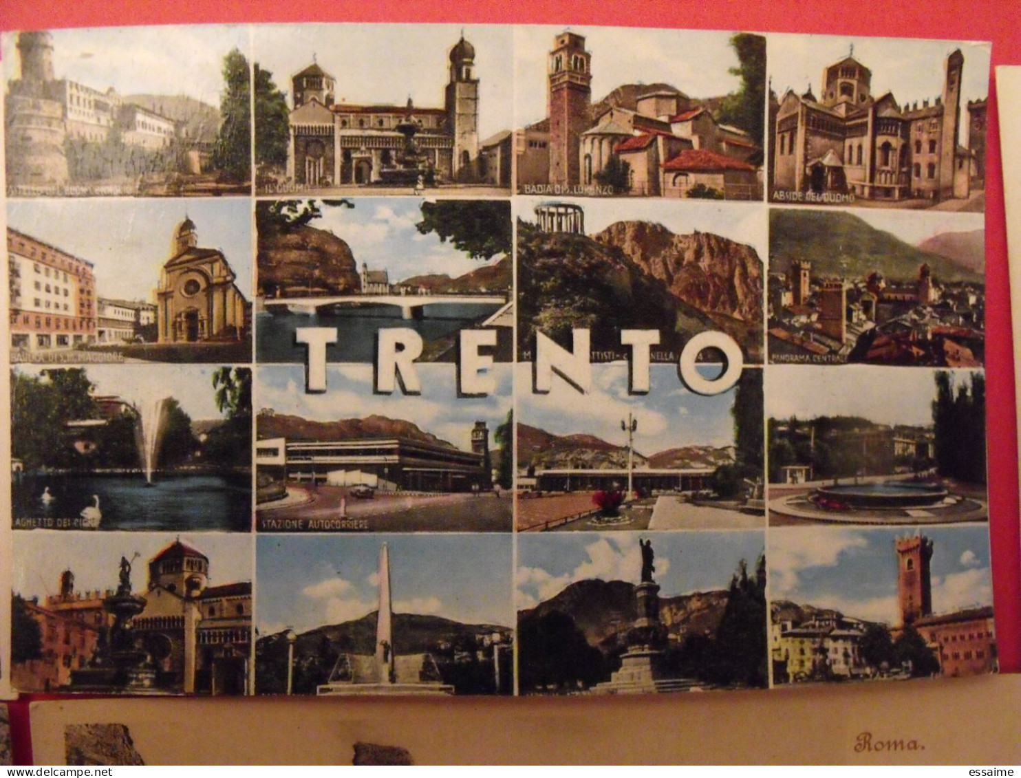 lot de 9 cartes postales. Italie. Pisa Torino  Firenze Roma Domodossola Bordighera Trento