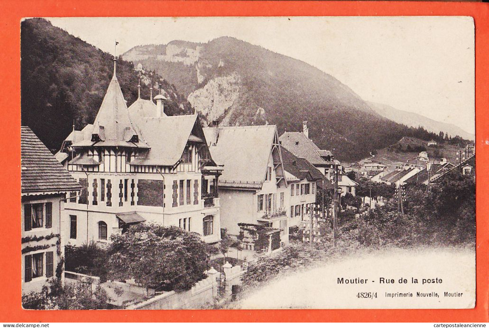 38960 / ⭐ MOUTIER BE Berne Suisse ◉ Rue De La POSTE ◉ 1911 à Yvonne HEME Doubs ◉ Imprimerie Nouvelle 4826/4 - Moutier