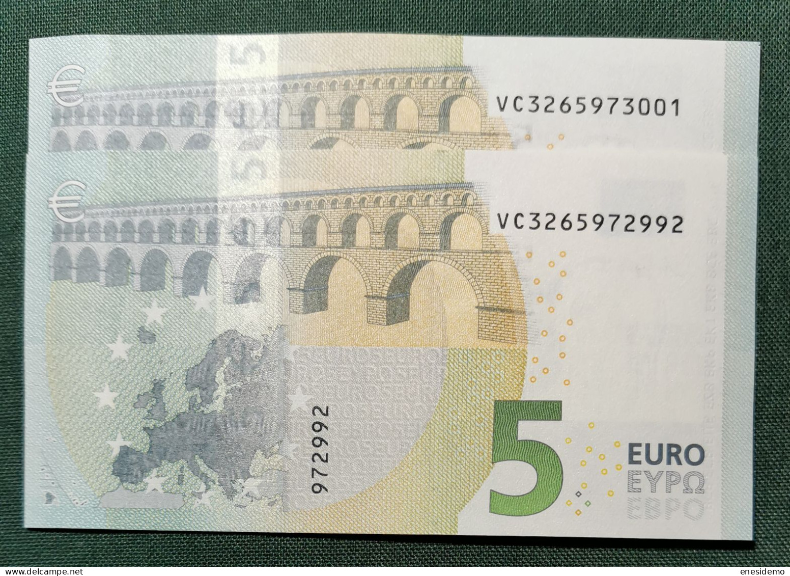 5 EURO SPAIN 2013 LAGARDE V016H3 VC CORRELATIVE COUPLE HUNDRED CHANGE SC FDS UNCIRCULATED  PERFECT - 5 Euro