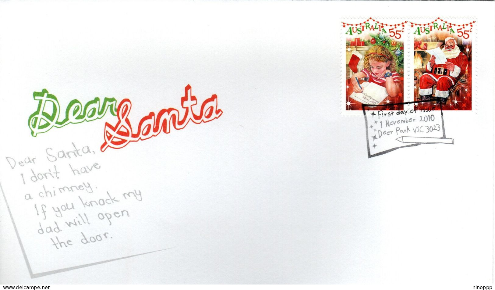 Australia 2010  Dear Santa ,FDI - Poststempel