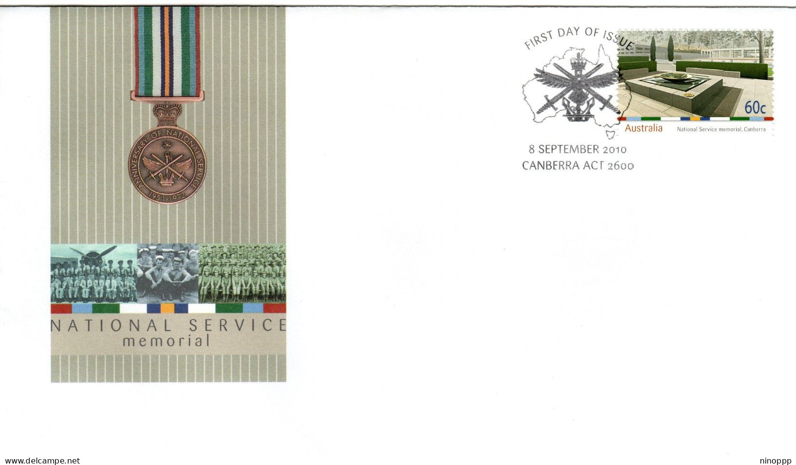 Australia 2010 National Service Memorial ,FDI - Postmark Collection