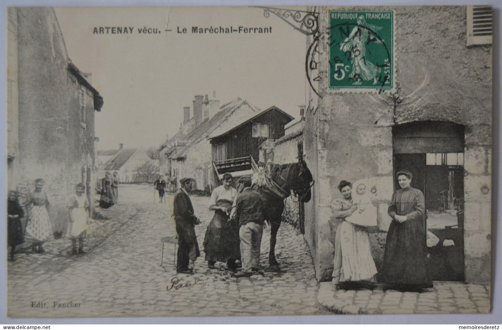 CPA Carte Postale ARTENAY Loiret 45 - Artenay Vécu : Le Maréchal-ferrant - Artenay