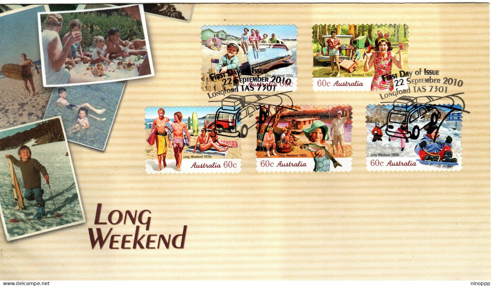 Australia 2010  Long Weekend,self-dhesive ,FDI - Postmark Collection