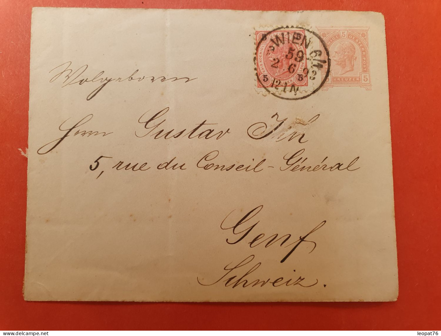 Autriche - Entier Postal + Complément De Wien Pour La Suisse En 1893 - J 410 - Omslagen