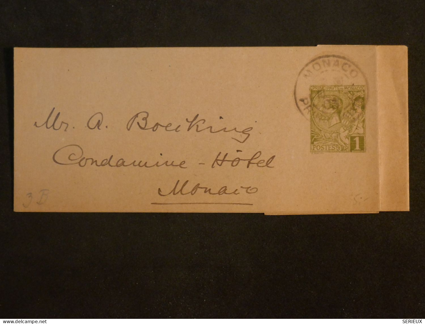 DH4 MONACO   BELLE  BANDE DE JOURNAL   1904   MONTE CARLO CONDAMINE HOTEL    ++AFF.   INTERESSANT+++ - Postal Stationery